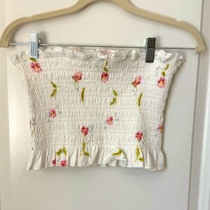 Pacsun- Lottie Moss- Floral Smocked Tube Top